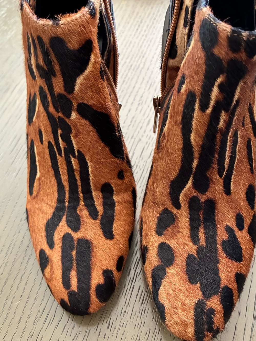 Vince Camuto Leopard-Print Ankle Boots in Brown and Black